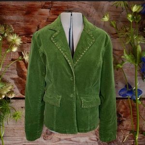 Green Cotton Corduroy Blazer